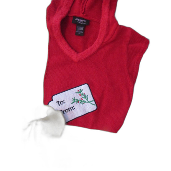 Hooked Up by I.O.T size xs hooded Christmas dress present red green gold - Picture 3 of 9